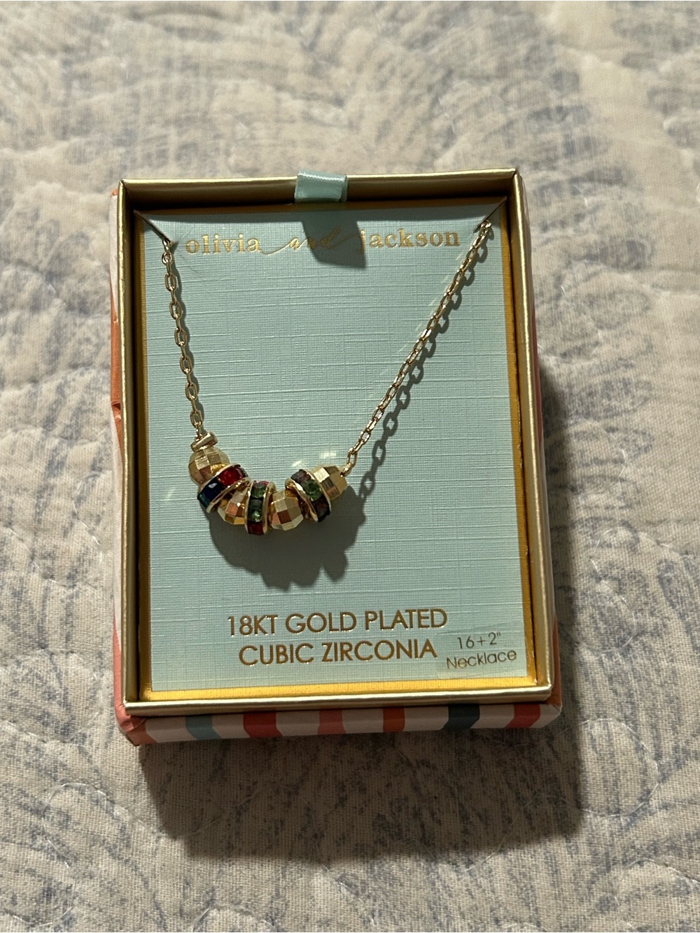 Olivia and Jackson Gold-Plated Multicolor Bead Necklace